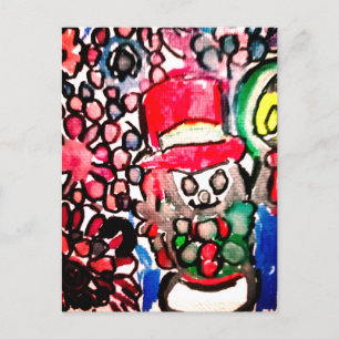 Snowman  joy postcard