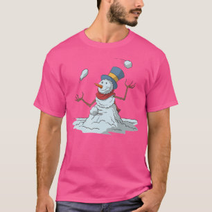 Snowman Juggling Snow Balls T-Shirt