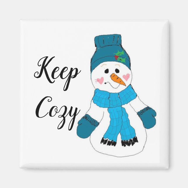 Snowman Keep Cosy Magnet (Front)