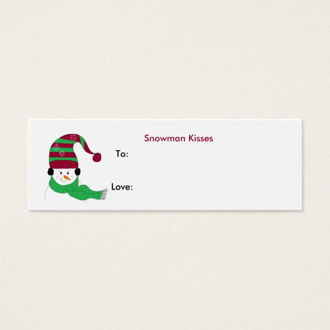 Snowman Kisses - Gift Tag (Front)