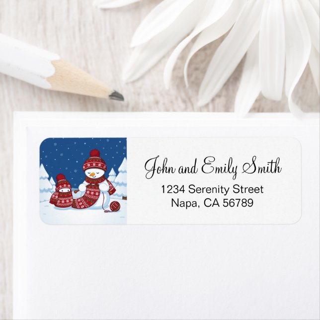 Snowman Knitting Christmas Scarf (Insitu)