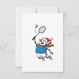 Snowman Lacrosse Christmas 2026 Holiday Sports Thank You Card