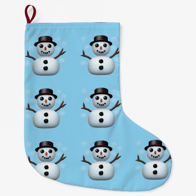 Snowman Large Christmas Stocking (Front)