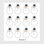 Snowman (Left-Facing) Winter Holiday Christmas<br><div class="desc">This super-fun sticker will brighten anyone's day! A white snowman has black coal eyes, smiling mouth, and buttons, a black top hat, and an extra-long orange carrot nose. Great for Christmas or Hanukkah cards or gift-wrapping, winter birthday presents or cards, party favour bags, or winter-themed crafts. And, don't forget the...</div>