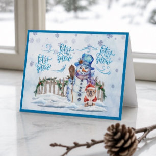 Snowman Let it Snow Christmas Card