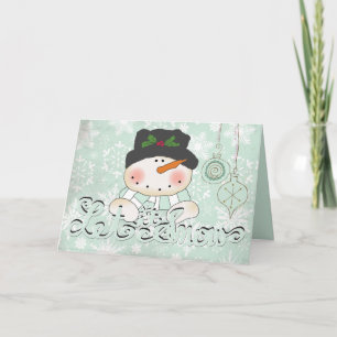 Snowman Let it Snow Christmas Greeting Card
