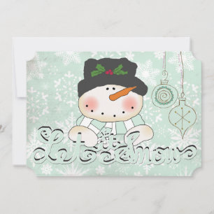 Snowman Let it Snow Christmas Holiday Card