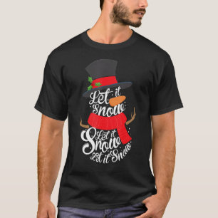 Snowman Let It Snow Cute Christmas Winter Holiday T-Shirt