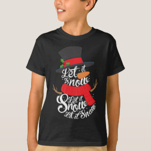 Snowman Let it Snow Cute Christmas Winter Holiday  T-Shirt