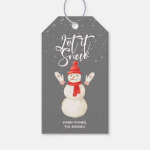 Snowman Let it Snow gift tag