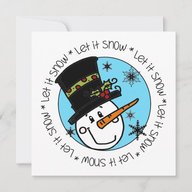 Snowman Let It Snow Holiday Card (Front)