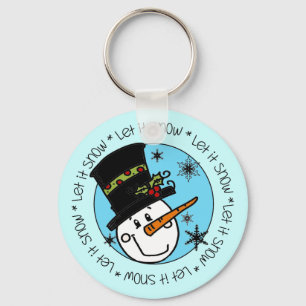 Snowman Let It Snow Key Ring