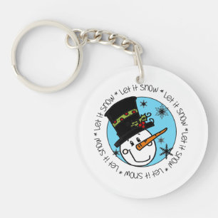 Snowman Let It Snow Key Ring
