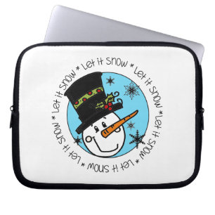 Snowman Let It Snow Laptop Sleeve