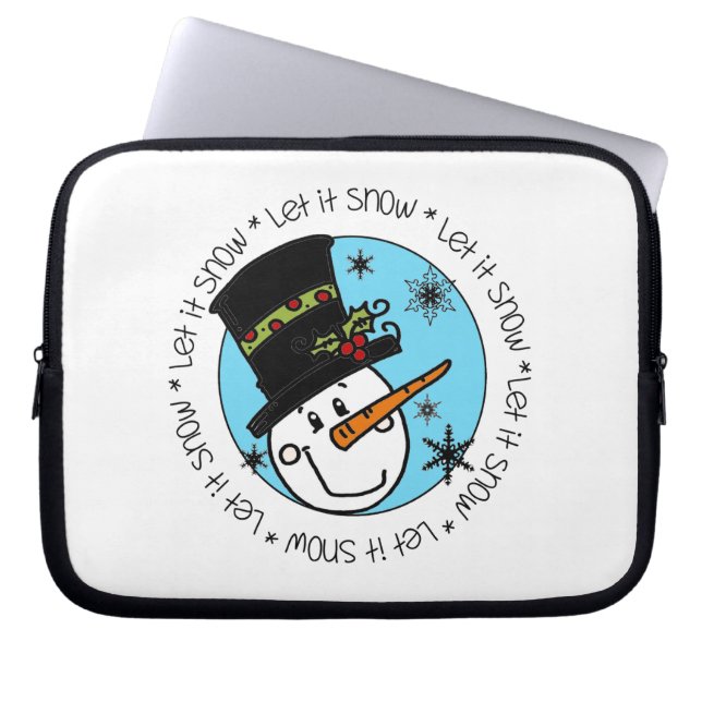 Snowman Let It Snow Laptop Sleeve (Front)