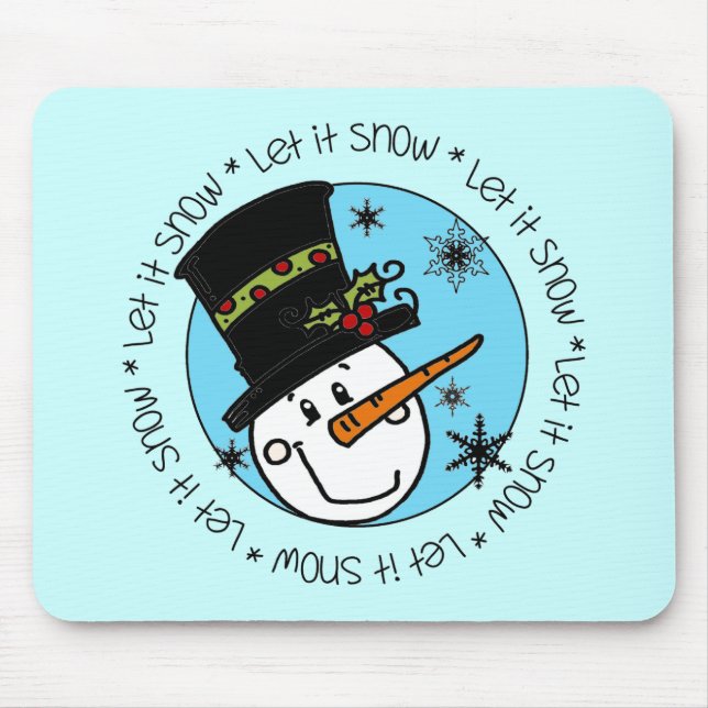 Snowman Let It Snow Mouse Mat (Front)