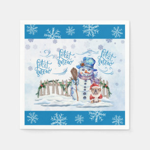 Snowman Let it Snow Paper Napkin