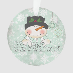 Snowman Let it Snow Personalised Acrylic Ornament