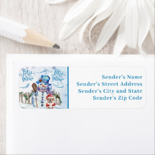 Snowman Let it Snow Return Address Label