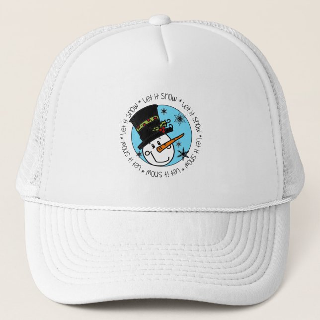 Snowman Let It Snow Trucker Hat (Front)