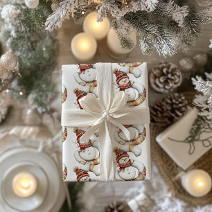 Snowman Letter S  Christmas Wrapping Paper