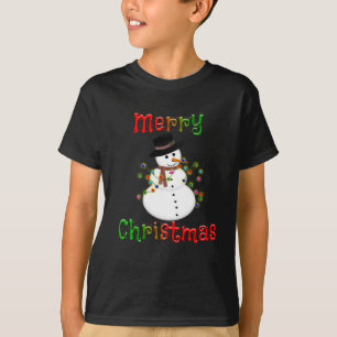 Snowman & Lights Merry Christmas T-Shirt