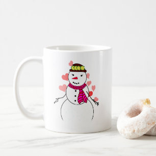 Snowman Little Girl In Love Coffee Mug