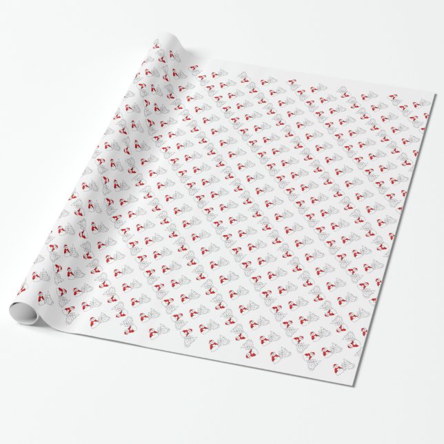 Snowman Long Sleeve Wrapping Paper (Unrolled)