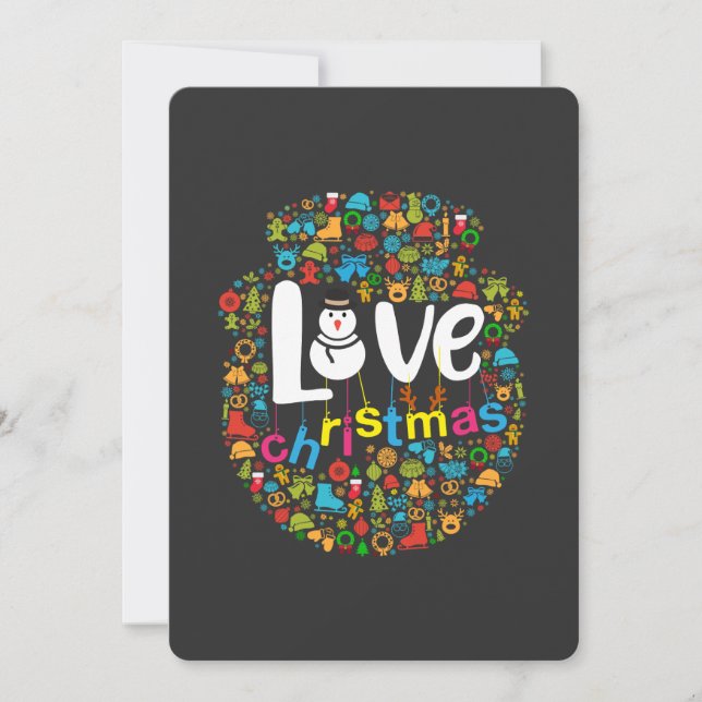 Snowman Love Christmas Decorations Invitation (Front)