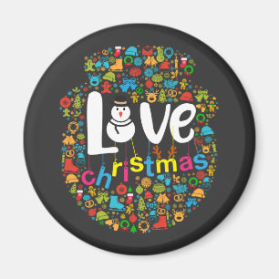 Snowman Love Christmas Decorations Magnet