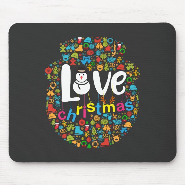 Snowman Love Christmas Decorations Mouse Mat (Front)