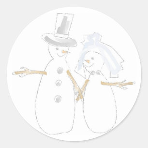 Snowman Love Couple Holiday Design Seals