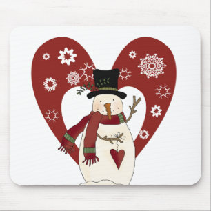Snowman Loves Snow T-shirts and Gifts Mouse Mat