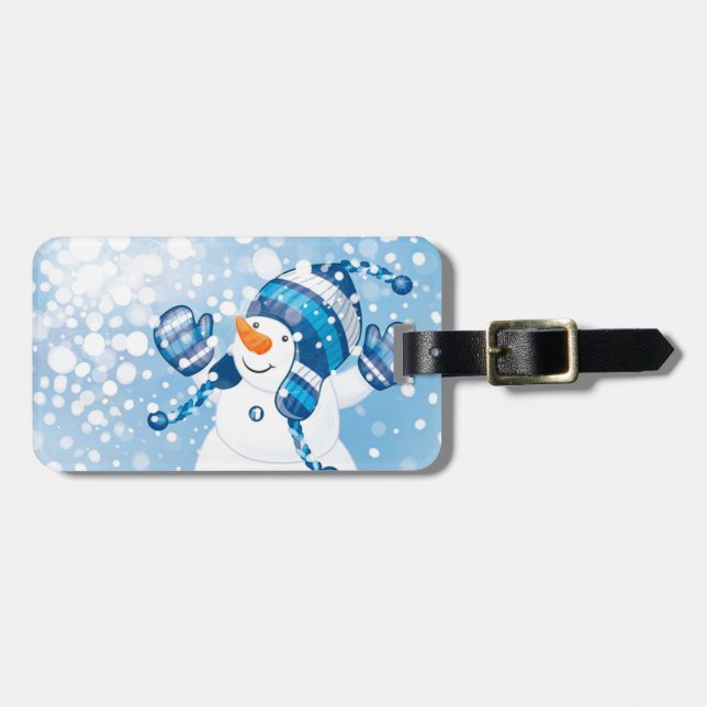 Snowman Luggage Tag (Front Horizontal)