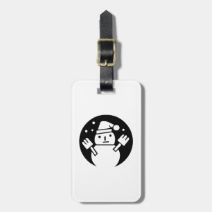 snowman luggage tag