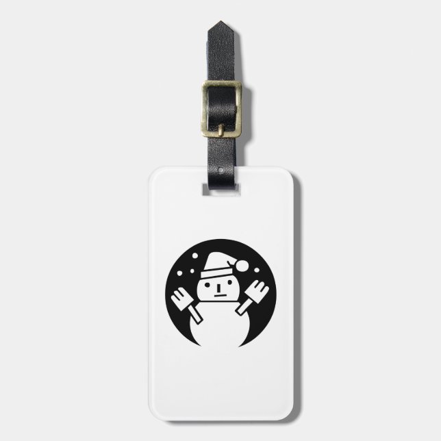 snowman luggage tag (Front Vertical)