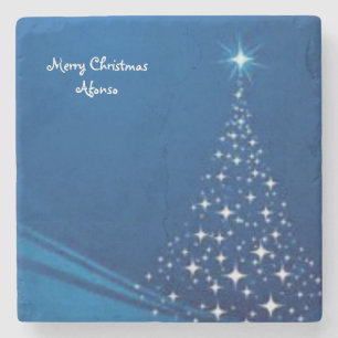 Snowman Marble Stone Coaster Christmas