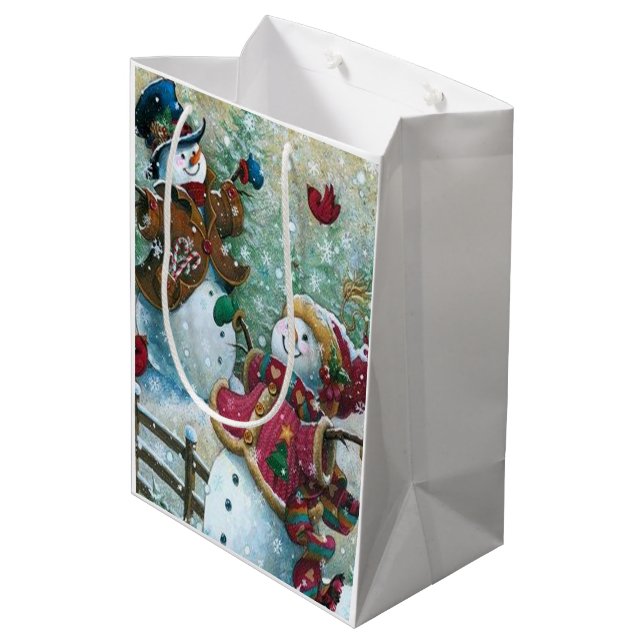 snowman medium gift bag (Back Angled)