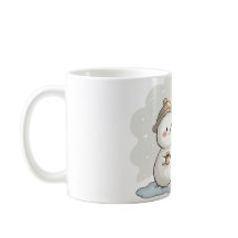 Snowman Melting Over Hot Coffee & Sun