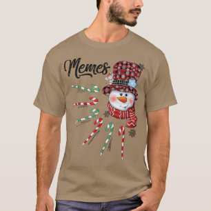 Snowman Memes Candy Cane Red Plaid Christmas Gifts T-Shirt