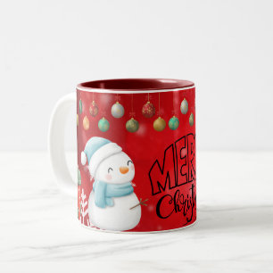 snowman, merry chrismas coffee mug