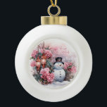 Snowman Merry Christmas 2023 Ceramic Ball Christmas Ornament<br><div class="desc">Snowman Merry Christmas 2023</div>