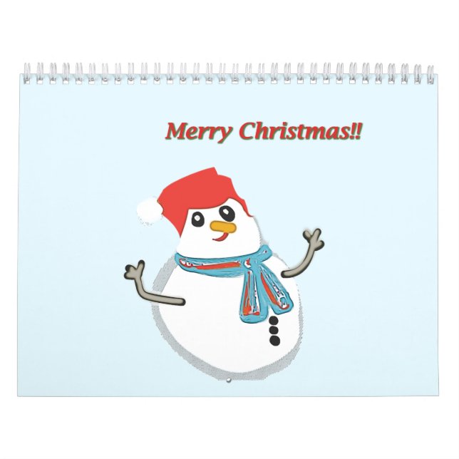Snowman. Merry christmas! Calendar (Cover)