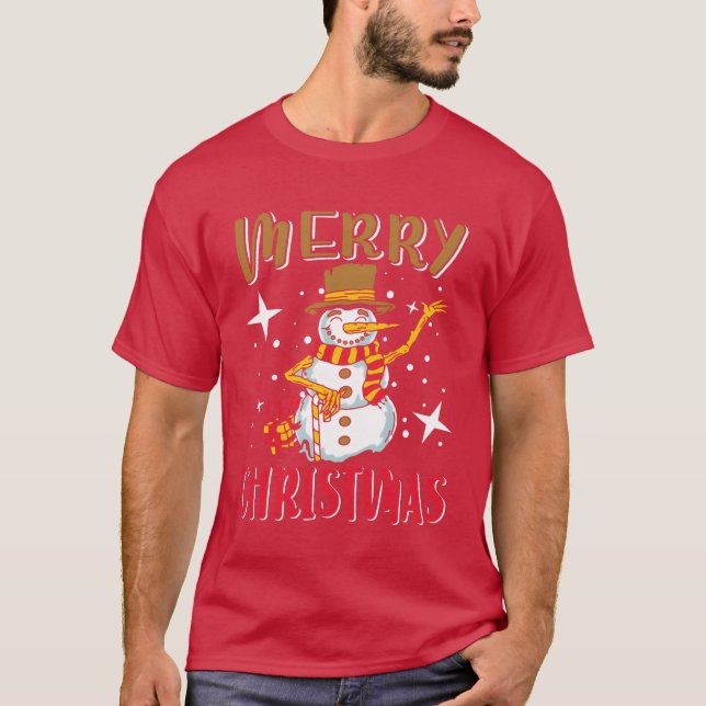 Snowman Merry Christmas Christmas Season boy T-Shirt (Front)