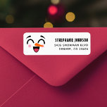 Snowman Merry Christmas Cute Smiling Face Winter<br><div class="desc">Cute smiling snowman with rosy cheeks address label.  Great for a mailing holiday cards or Christmas party invitations during the winter season.</div>