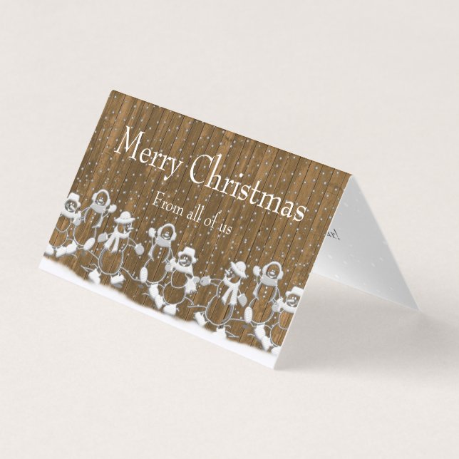 Snowman Merry Christmas From All of Us custom card (Front)
