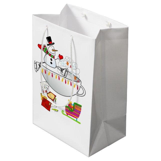 Snowman Merry Christmas Gift Bags (Back Angled)