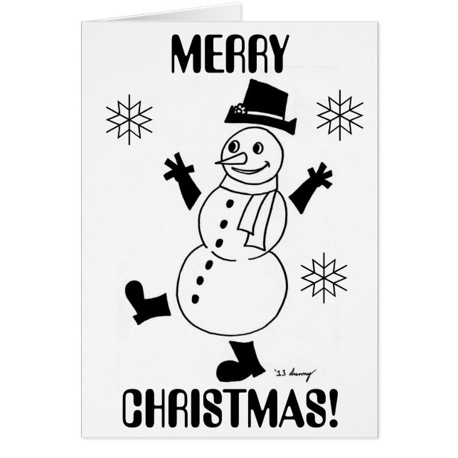 Snowman "MERRY CHRISTMAS" & Happy New Year Card (Front)