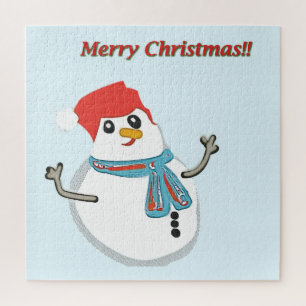 Snowman. Merry Christmas. Jigsaw Puzzle