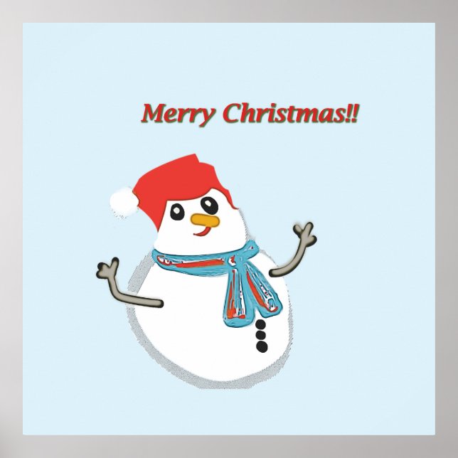 Snowman, Merry Christmas! Poster (Front)